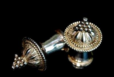 antique omani wooden shoes silver toe-pins
